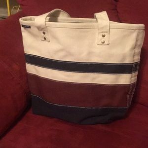 Lands’ End medium open top canvas tote NWOT